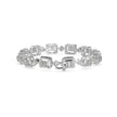 0.24Ct Baguette & Round Cut Halo Lab-Grown Diamond Gold Contemporary Bracelets
