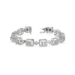 0.24Ct Baguette & Round Cut Halo Lab-Grown Diamond Gold Contemporary Bracelets
