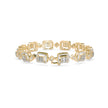 0.24Ct Baguette & Round Cut Halo Lab-Grown Diamond Gold Contemporary Bracelets