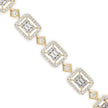 0.24Ct Baguette & Round Cut Halo Lab-Grown Diamond Gold Contemporary Bracelets