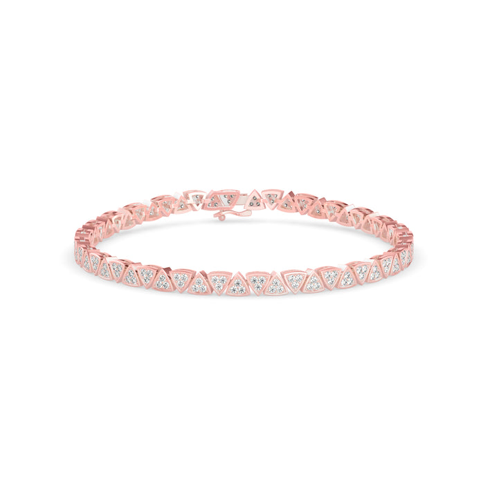 0.02Ct Trillion Shaped Lab-Grown Diamond Gold Tennis Bracelets
