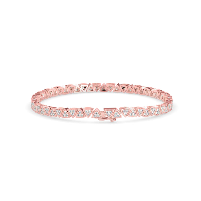 0.02Ct Trillion Shaped Lab-Grown Diamond Gold Tennis Bracelets
