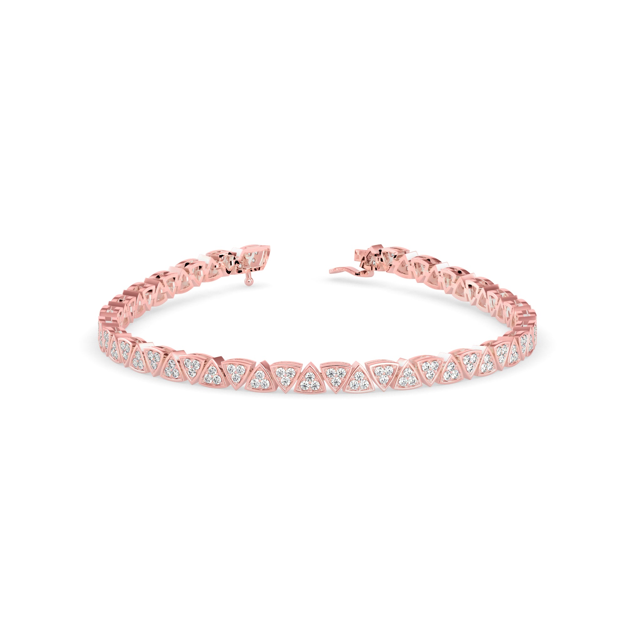 0.02Ct Trillion Shaped Lab-Grown Diamond Gold Tennis Bracelets