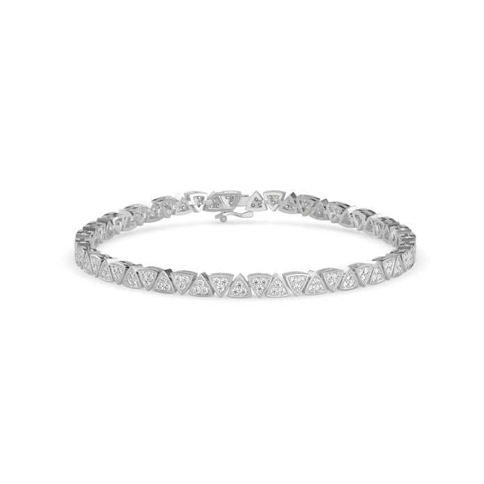 0.02Ct Trillion Shaped Lab-Grown Diamond Gold Tennis Bracelets