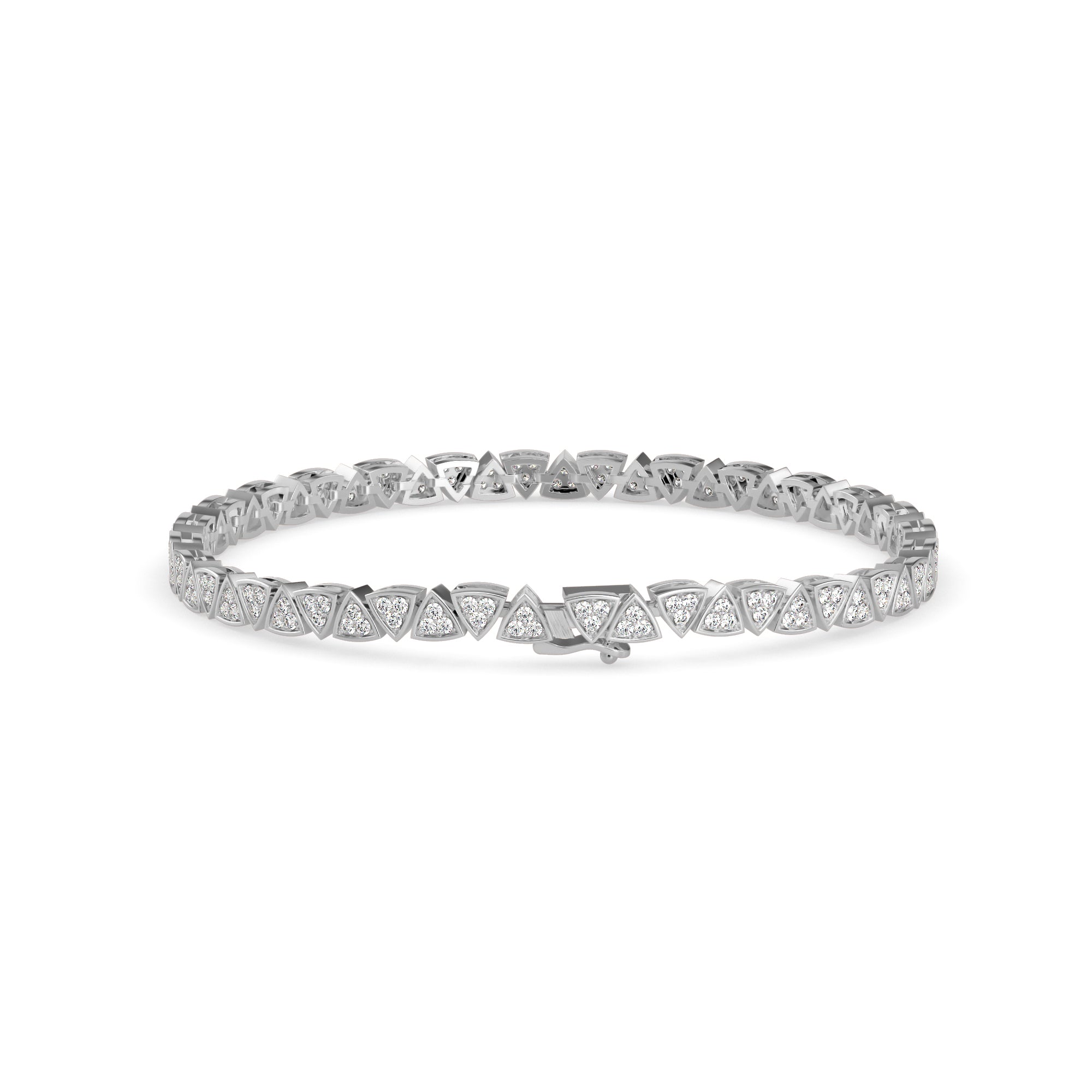 0.02Ct Trillion Shaped Lab-Grown Diamond Gold Tennis Bracelets