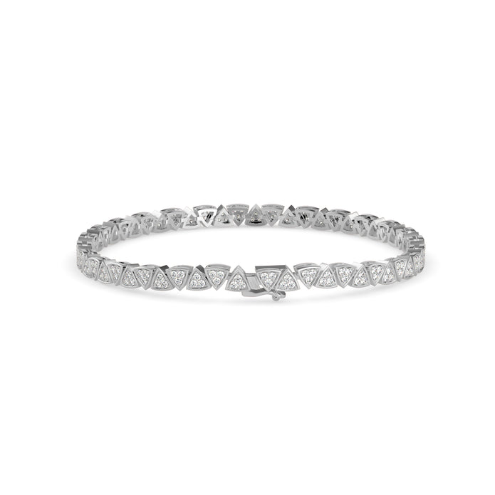 0.02Ct Trillion Shaped Lab-Grown Diamond Gold Tennis Bracelets