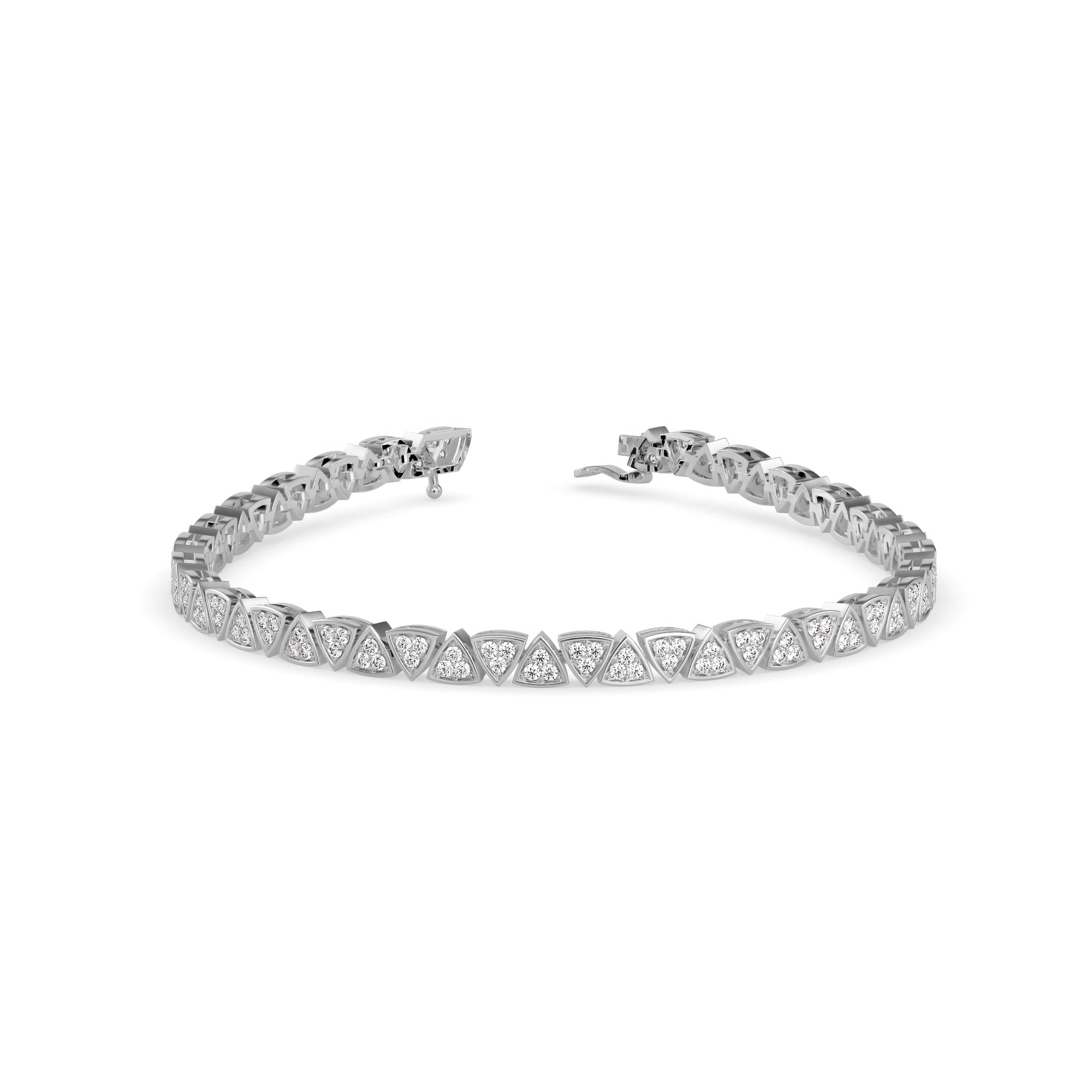 0.02Ct Trillion Shaped Lab-Grown Diamond Gold Tennis Bracelets