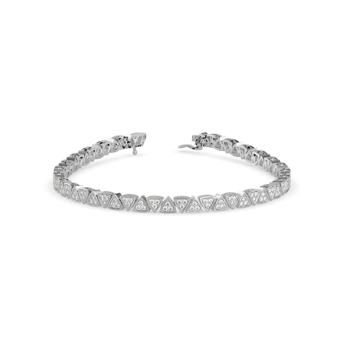 0.02Ct Trillion Shaped Lab-Grown Diamond Gold Tennis Bracelets