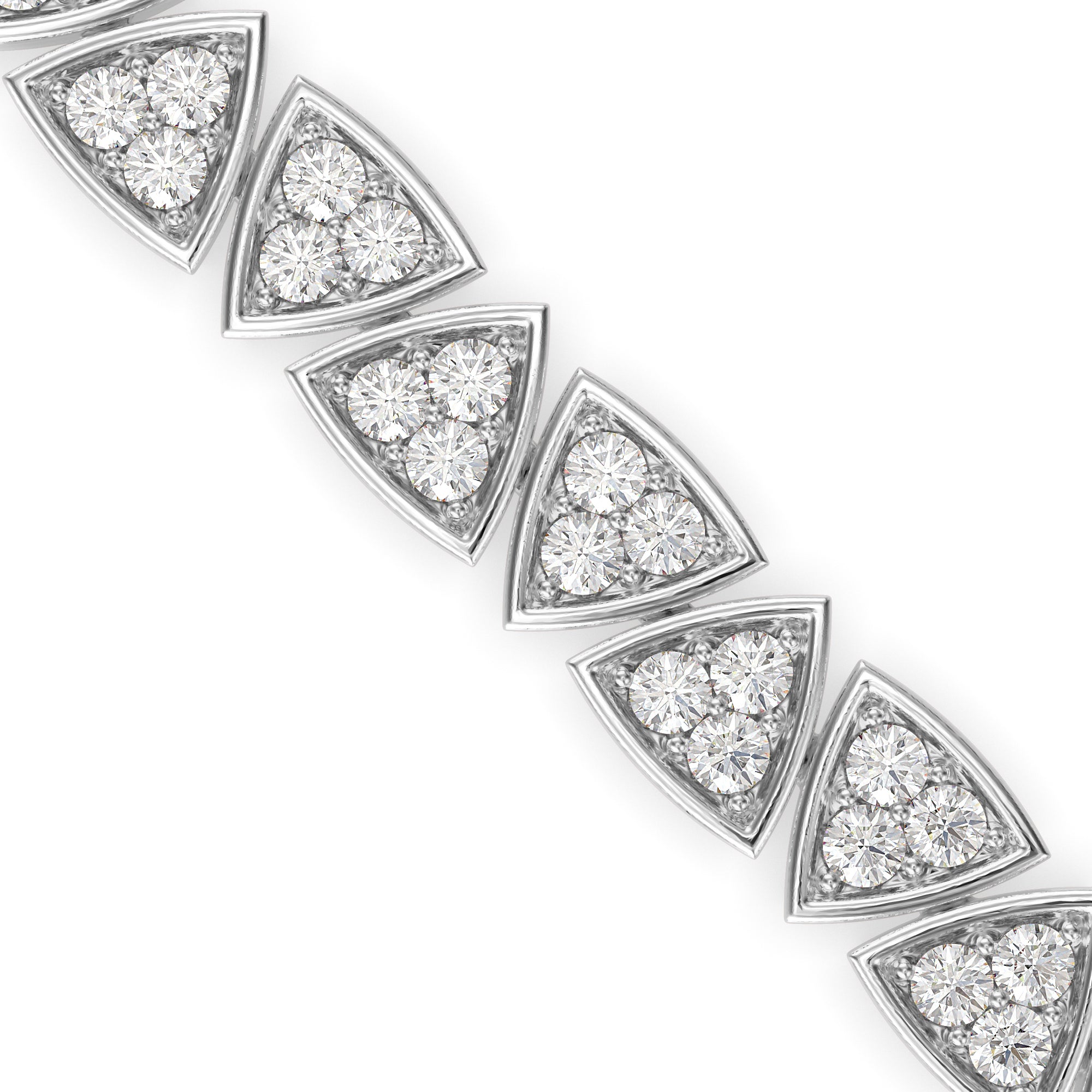 0.02Ct Trillion Shaped Lab-Grown Diamond Gold Tennis Bracelets