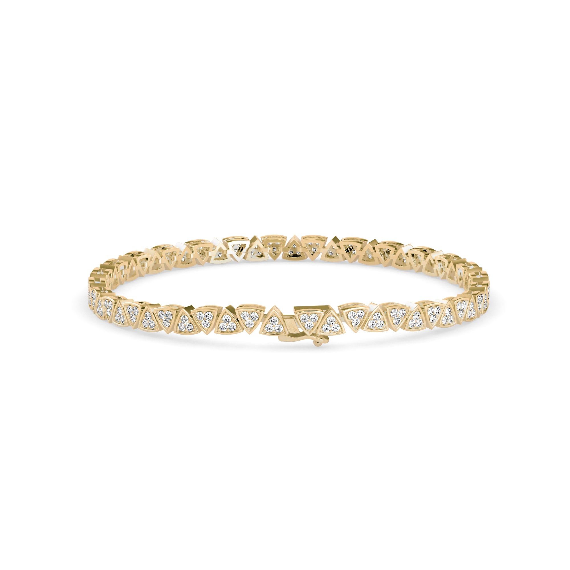 0.02Ct Trillion Shaped Lab-Grown Diamond Gold Tennis Bracelets