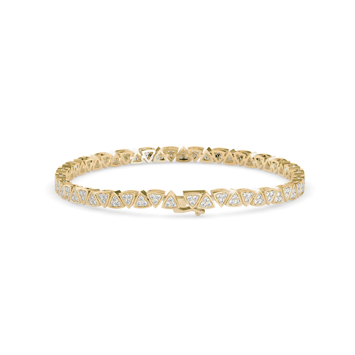 0.02Ct Trillion Shaped Lab-Grown Diamond Gold Tennis Bracelets
