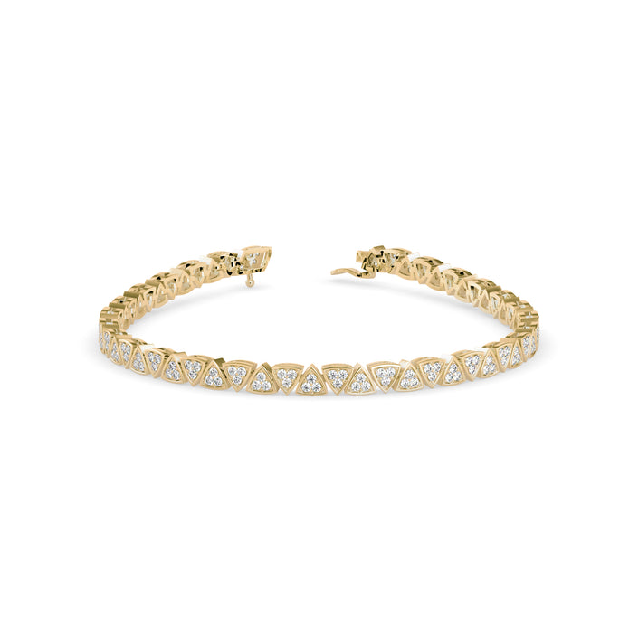 0.02Ct Trillion Shaped Lab-Grown Diamond Gold Tennis Bracelets
