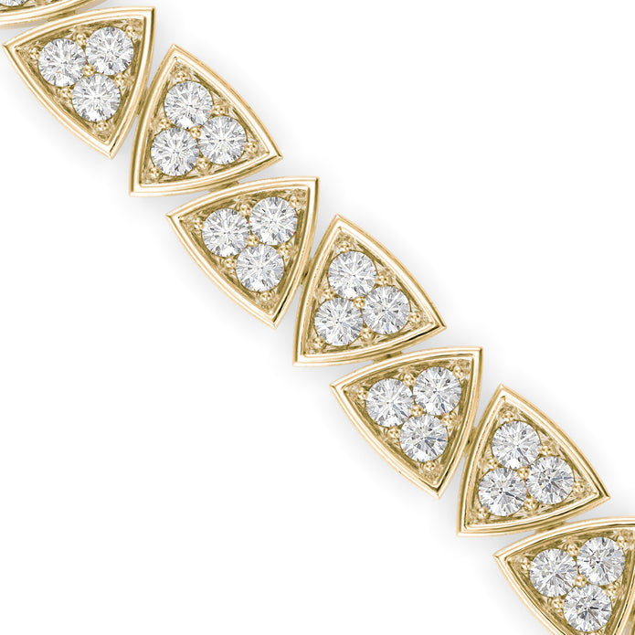 0.02Ct Trillion Shaped Lab-Grown Diamond Gold Tennis Bracelets
