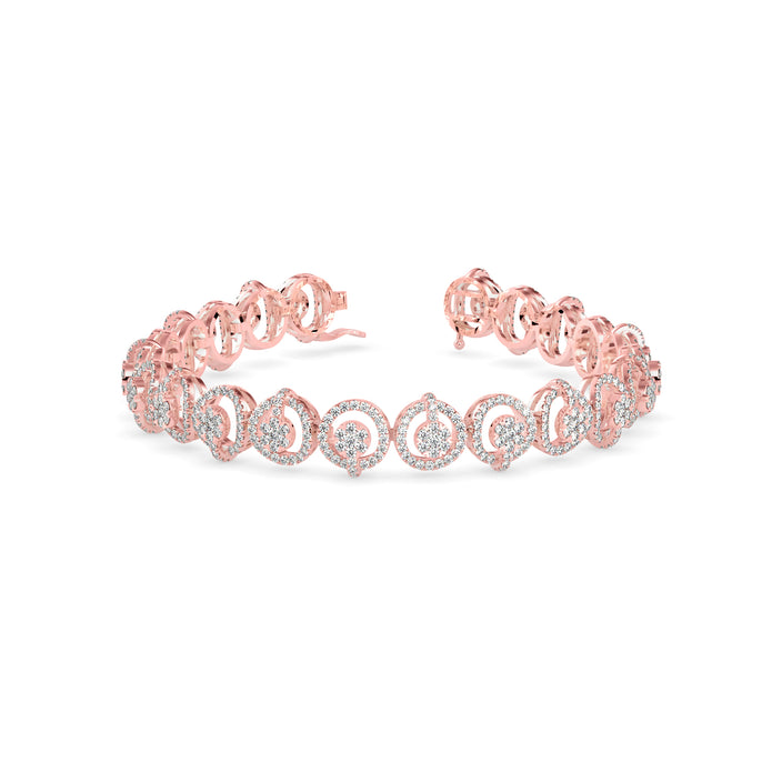 0.15Ct Circular Motifs Lab-Grown Diamond Gold Tennis Bracelets