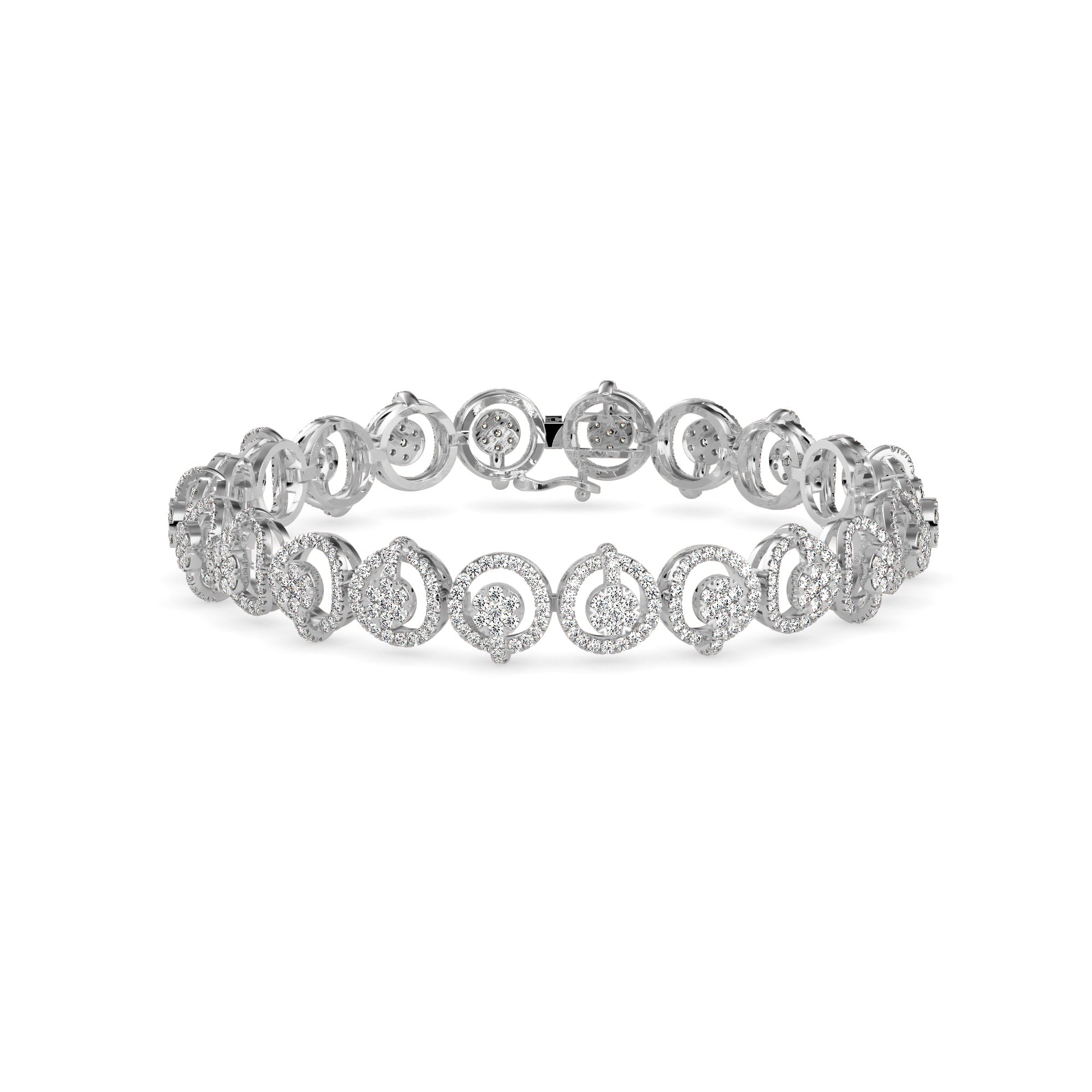 0.15Ct Circular Motifs Lab-Grown Diamond Gold Tennis Bracelets