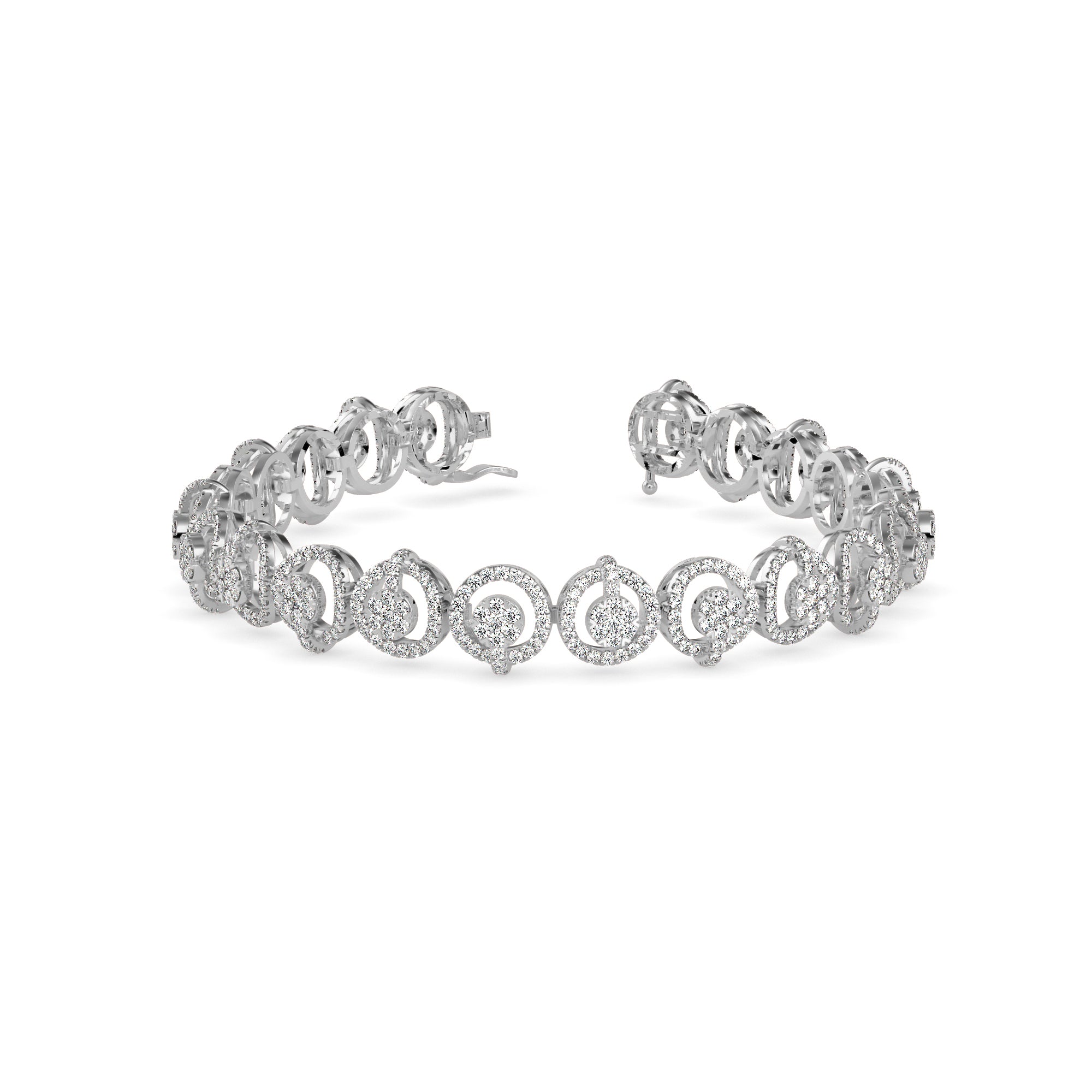 0.15Ct Circular Motifs Lab-Grown Diamond Gold Tennis Bracelets