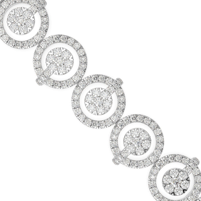 0.15Ct Circular Motifs Lab-Grown Diamond Gold Tennis Bracelets