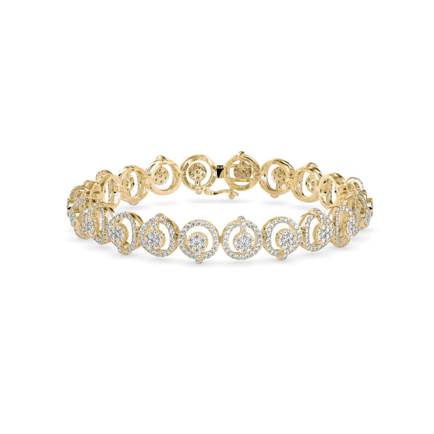 0.15Ct Circular Motifs Lab-Grown Diamond Gold Tennis Bracelets