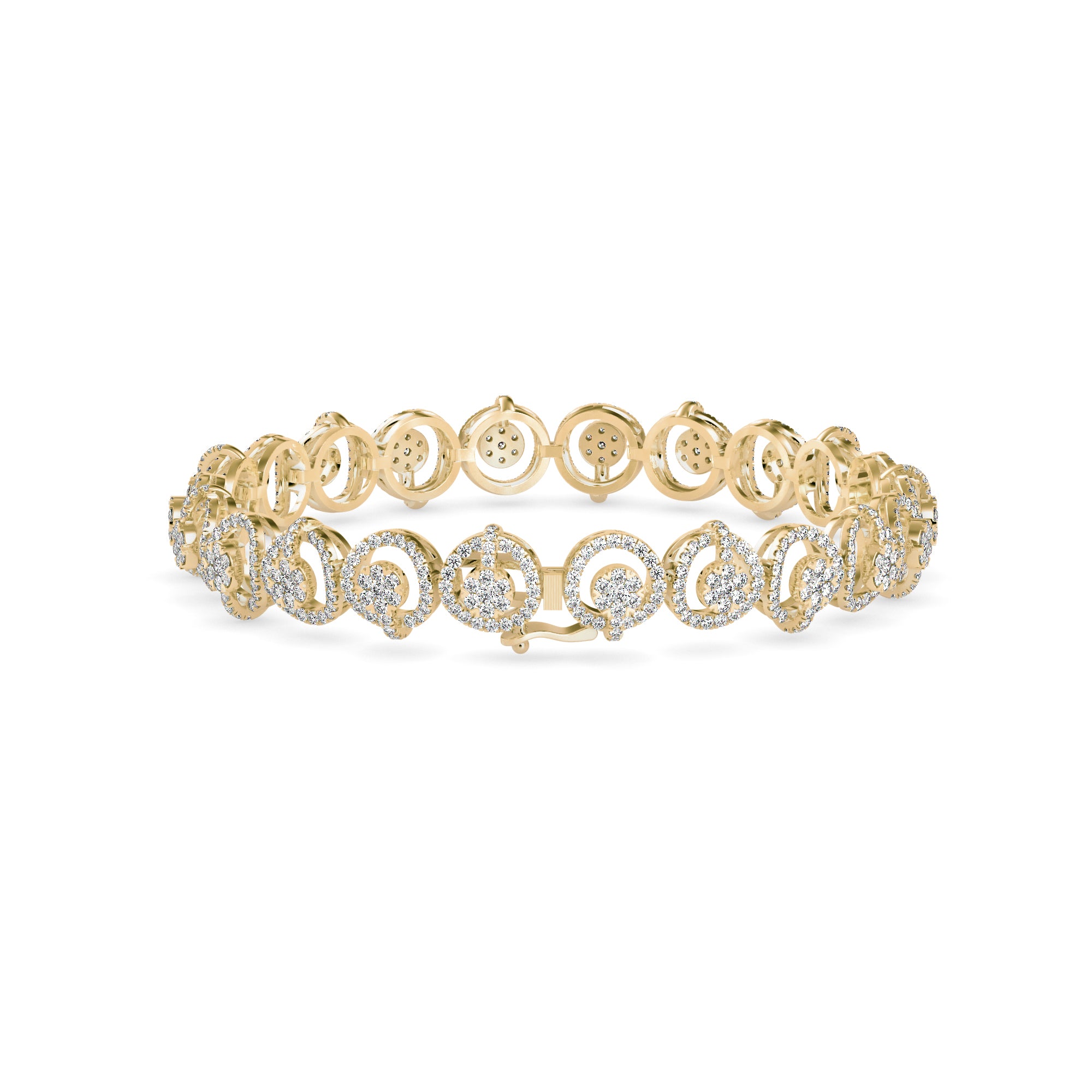 0.15Ct Circular Motifs Lab-Grown Diamond Gold Tennis Bracelets