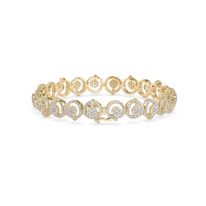 0.15Ct Circular Motifs Lab-Grown Diamond Gold Tennis Bracelets