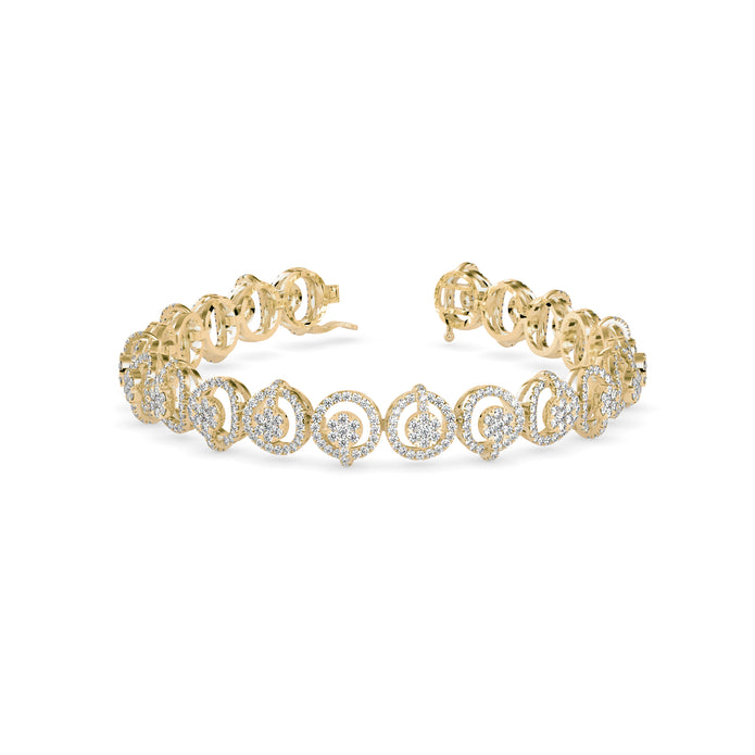 0.15Ct Circular Motifs Lab-Grown Diamond Gold Tennis Bracelets