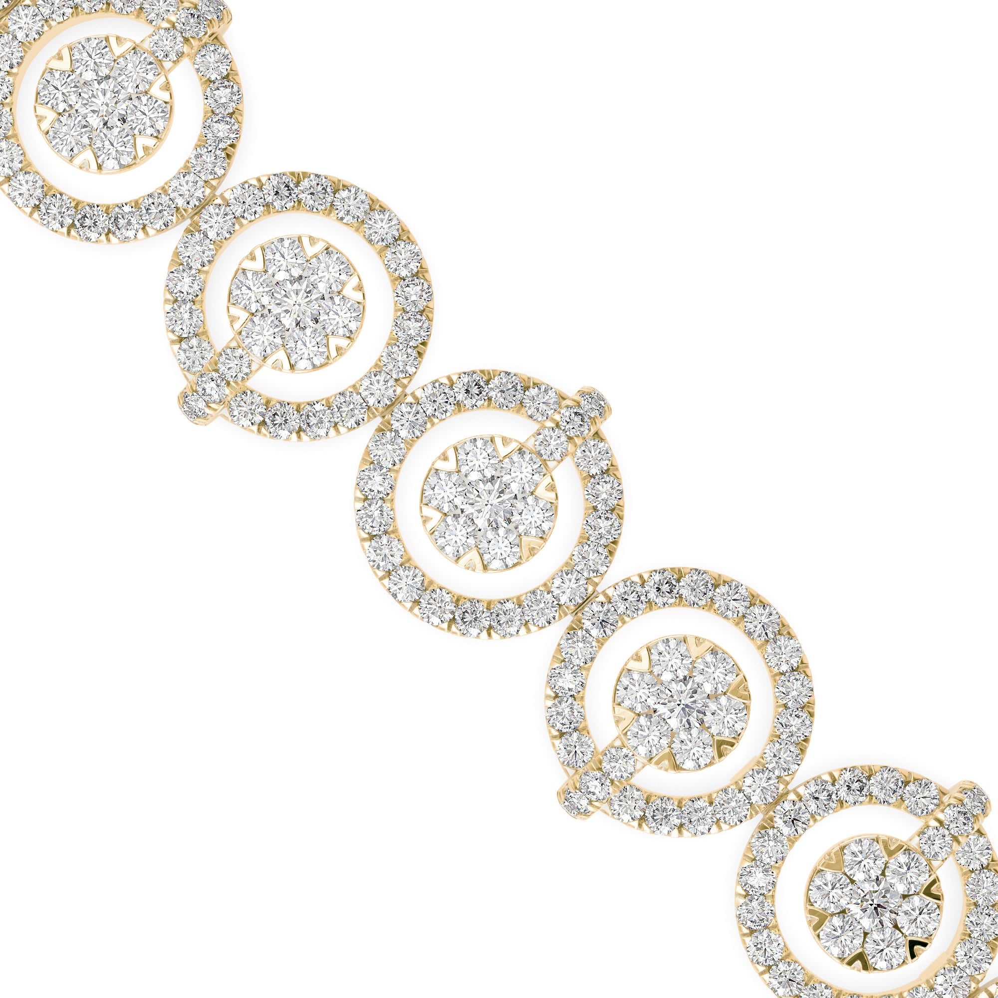 0.15Ct Circular Motifs Lab-Grown Diamond Gold Tennis Bracelets