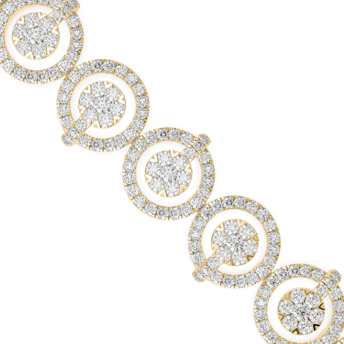0.15Ct Circular Motifs Lab-Grown Diamond Gold Tennis Bracelets