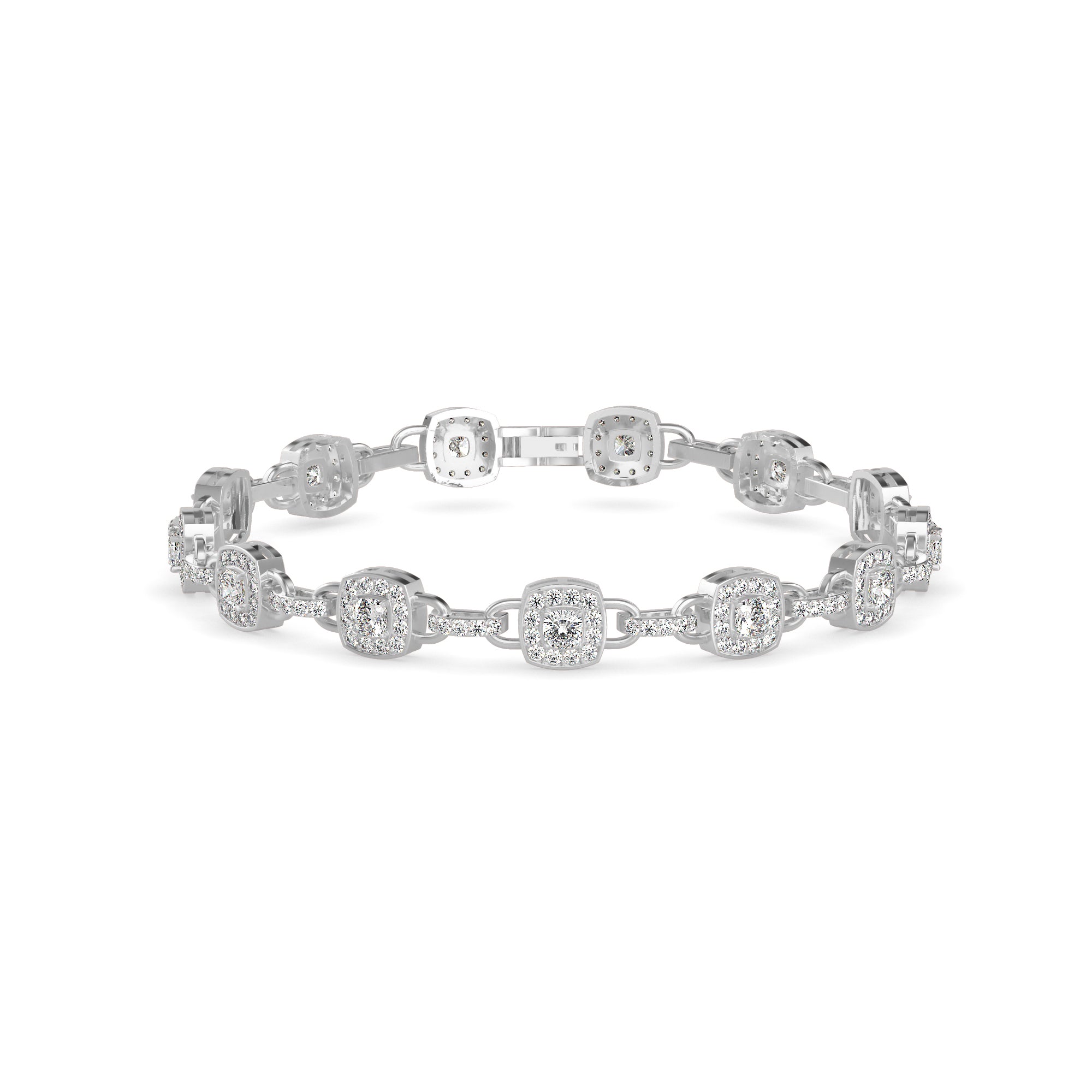 0.25Ct Square Shaped Lab-Grown Diamond Gold Contemporary Bracelets