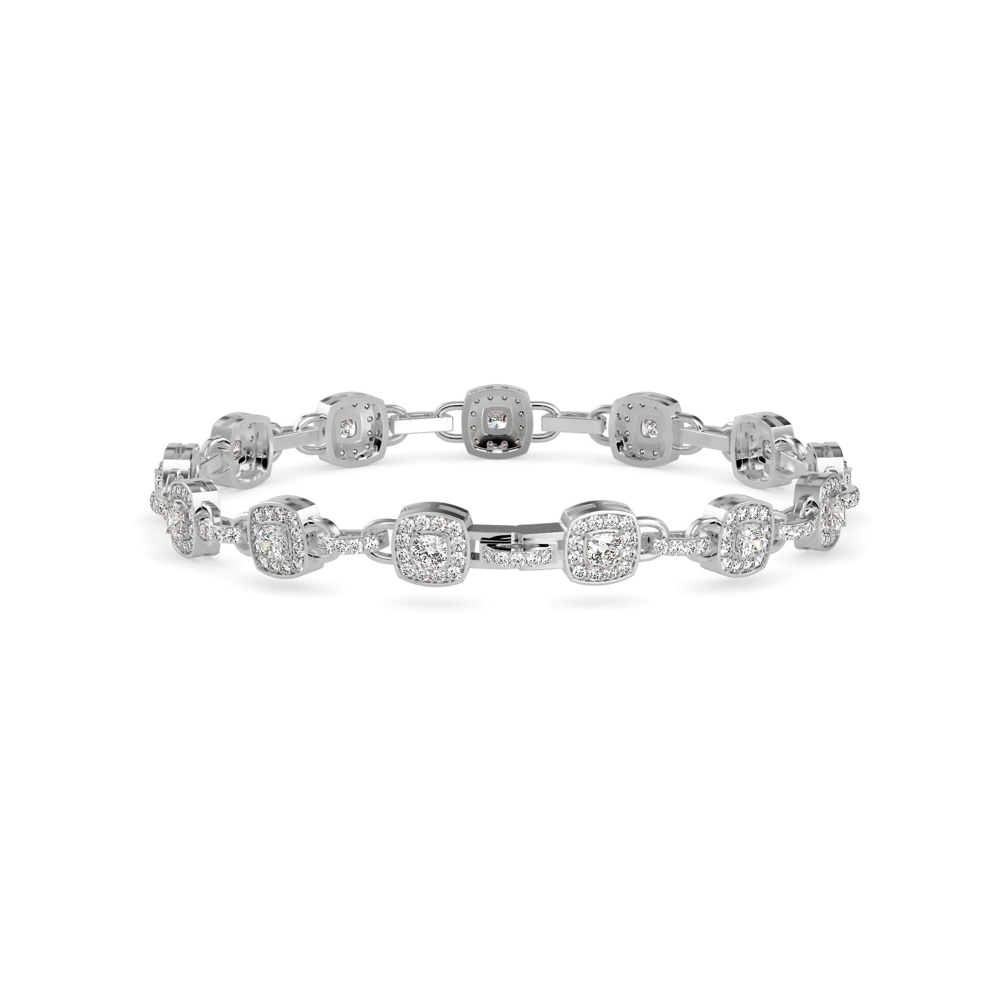 0.25Ct Square Shaped Lab-Grown Diamond Gold Contemporary Bracelets