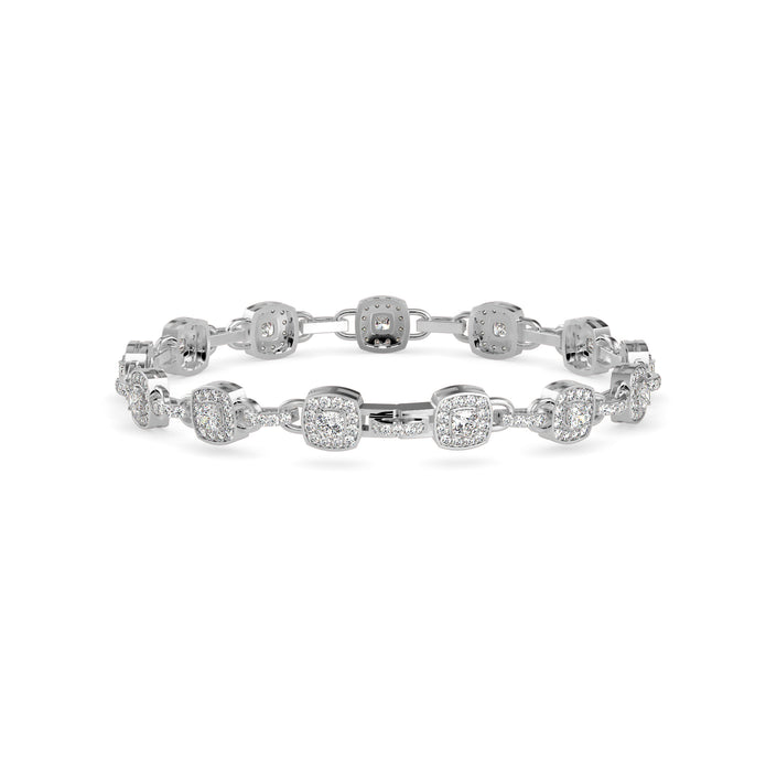 0.25Ct Square Shaped Lab-Grown Diamond Gold Contemporary Bracelets