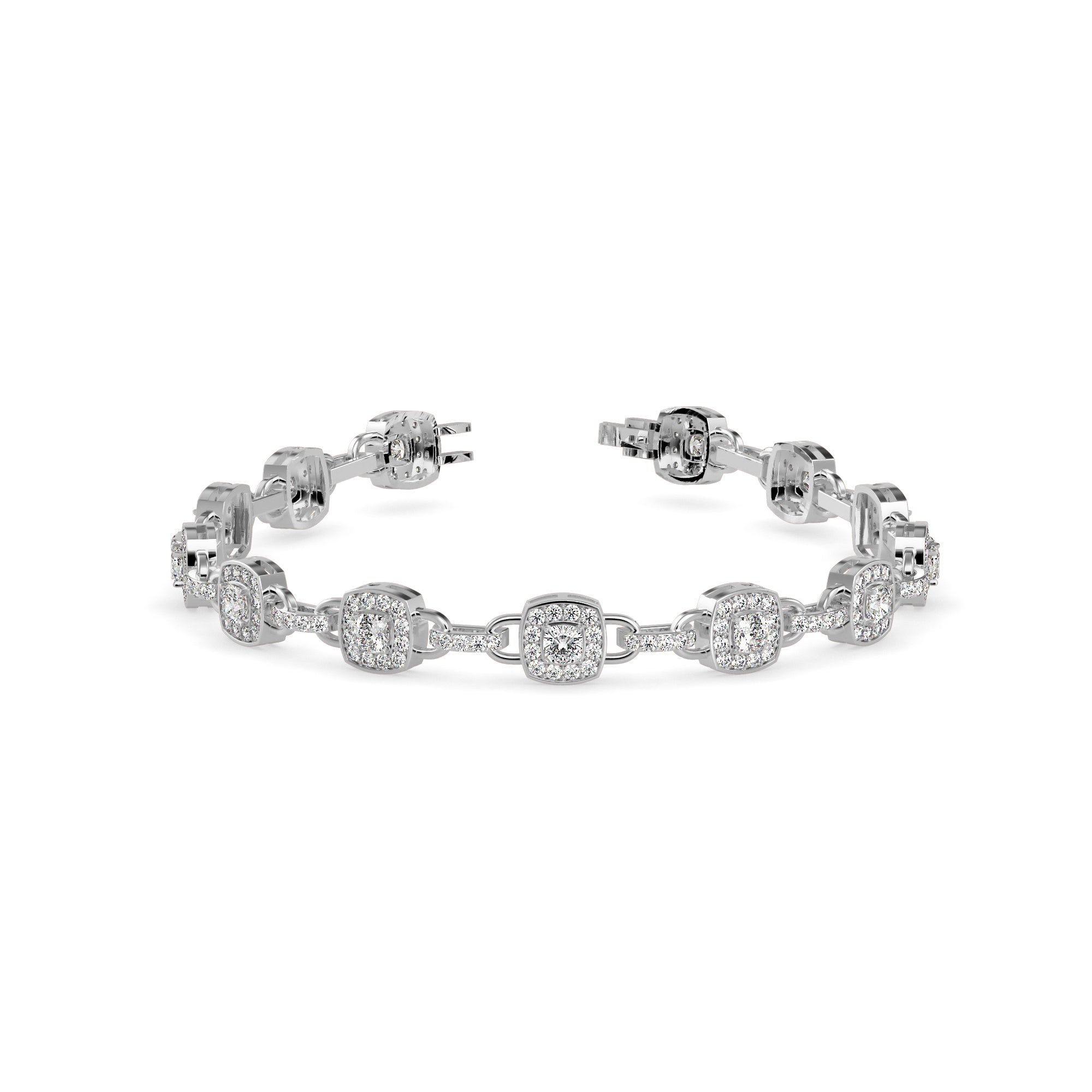 0.25Ct Square Shaped Lab-Grown Diamond Gold Contemporary Bracelets