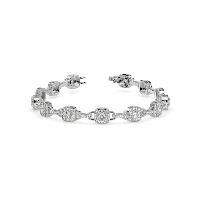 0.25Ct Square Shaped Lab-Grown Diamond Gold Contemporary Bracelets