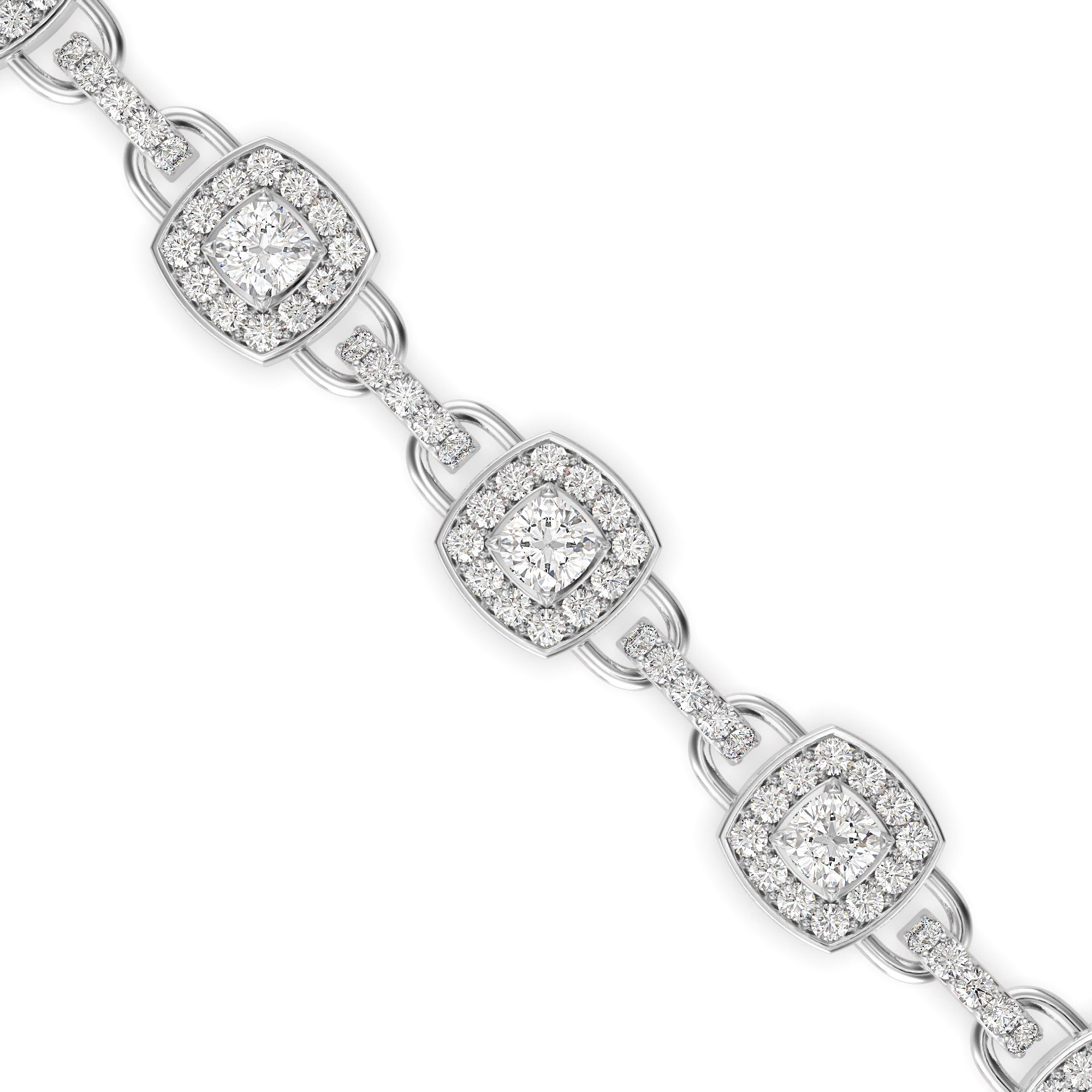 0.25Ct Square Shaped Lab-Grown Diamond Gold Contemporary Bracelets