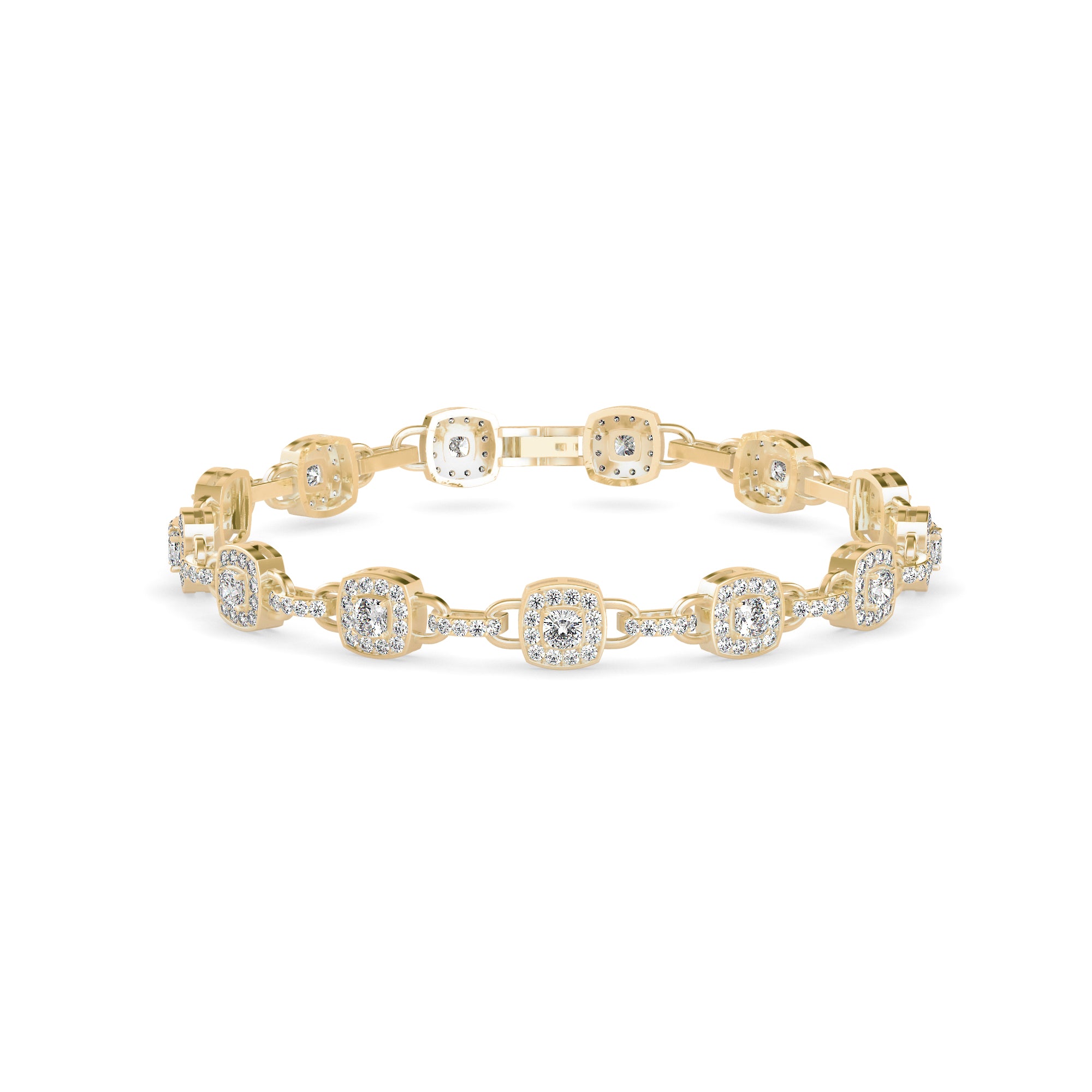 0.25Ct Square Shaped Lab-Grown Diamond Gold Contemporary Bracelets