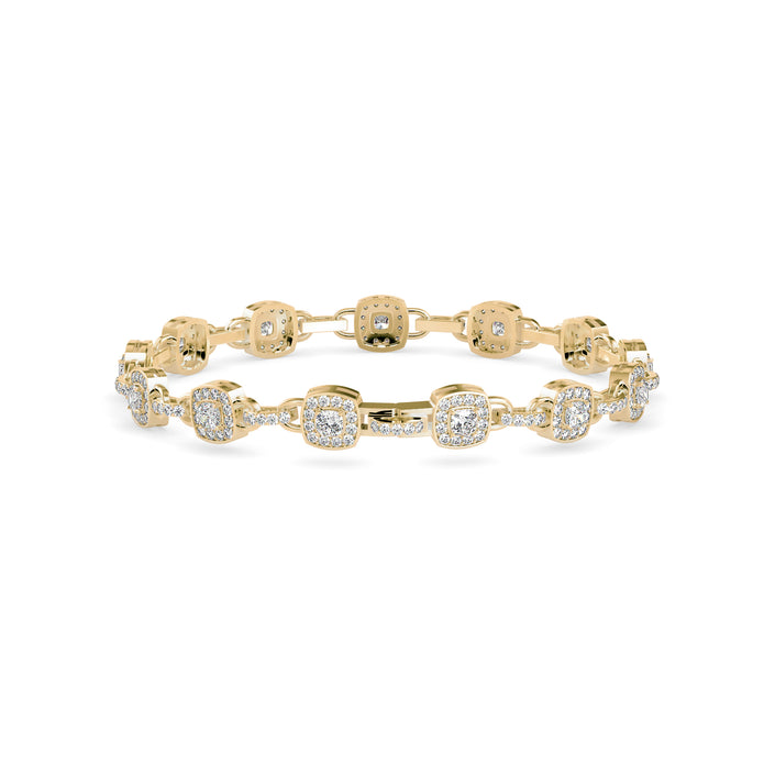 0.25Ct Square Shaped Lab-Grown Diamond Gold Contemporary Bracelets