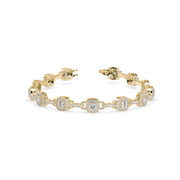 0.25Ct Square Shaped Lab-Grown Diamond Gold Contemporary Bracelets