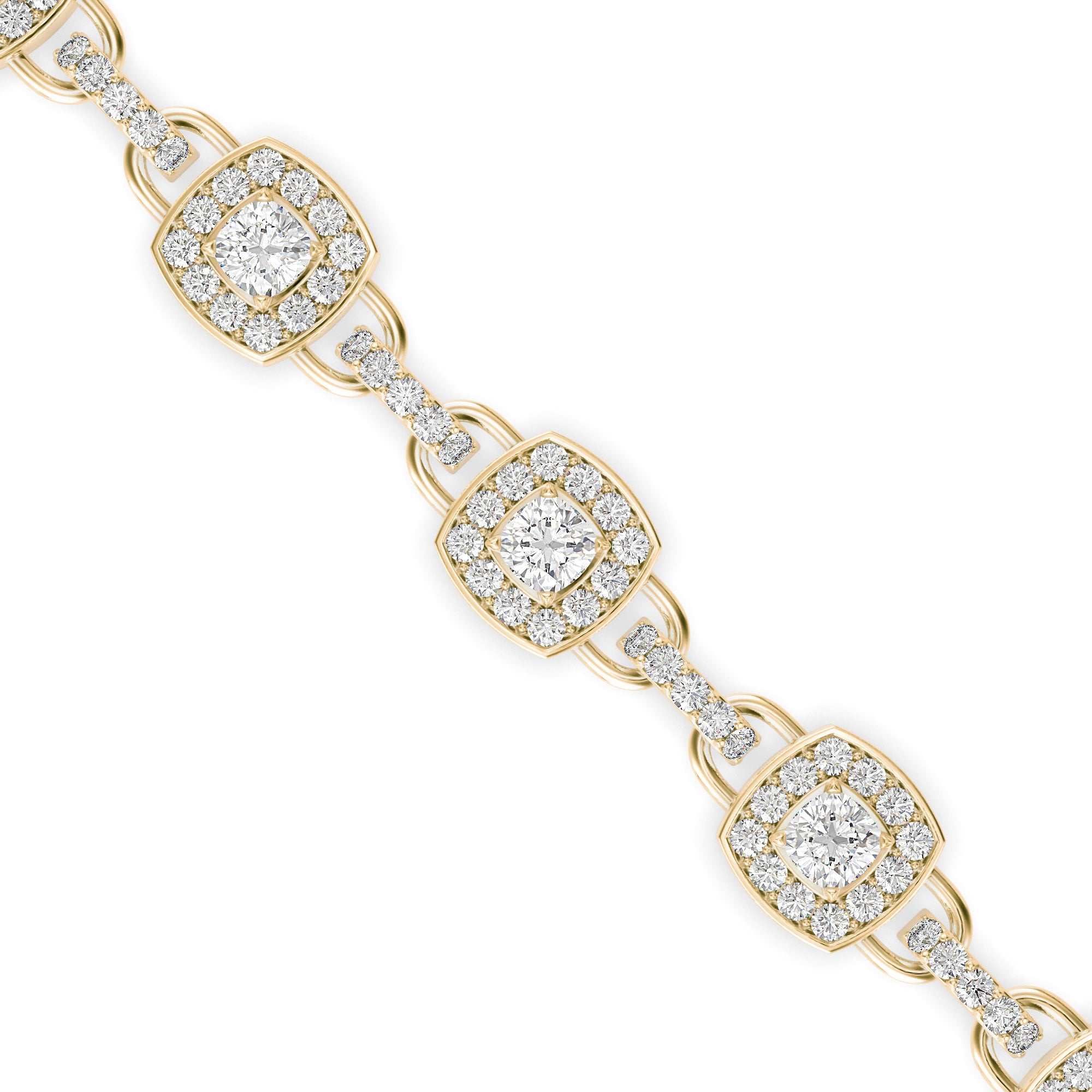 0.25Ct Square Shaped Lab-Grown Diamond Gold Contemporary Bracelets