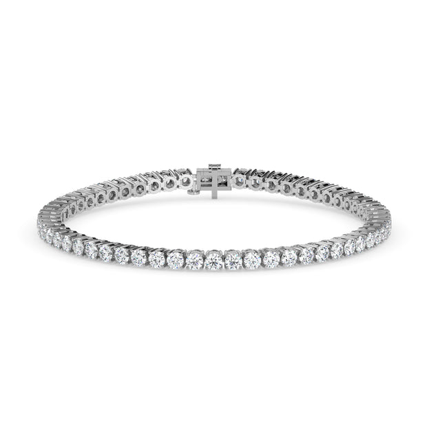 4.06Ct Round Prong Set Lab-Grown Diamond Gold Tennis Bracelets