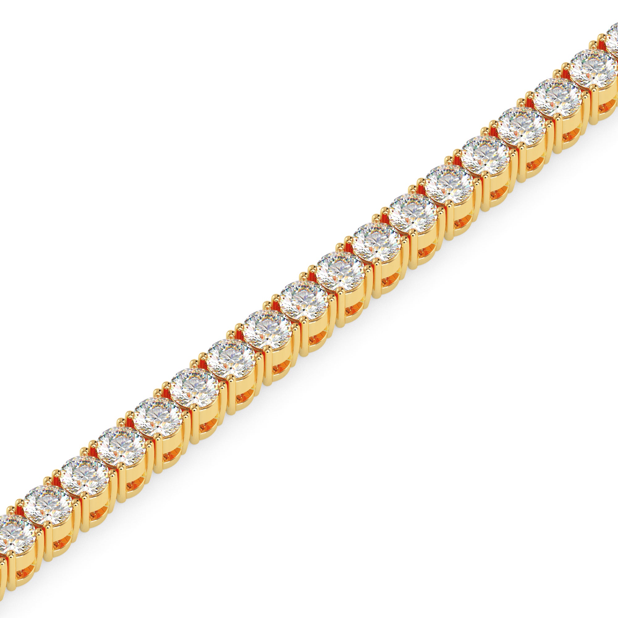 4.06Ct Round Prong Set Lab-Grown Diamond Gold Tennis Bracelets