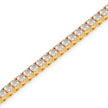 4.06Ct Round Prong Set Lab-Grown Diamond Gold Tennis Bracelets