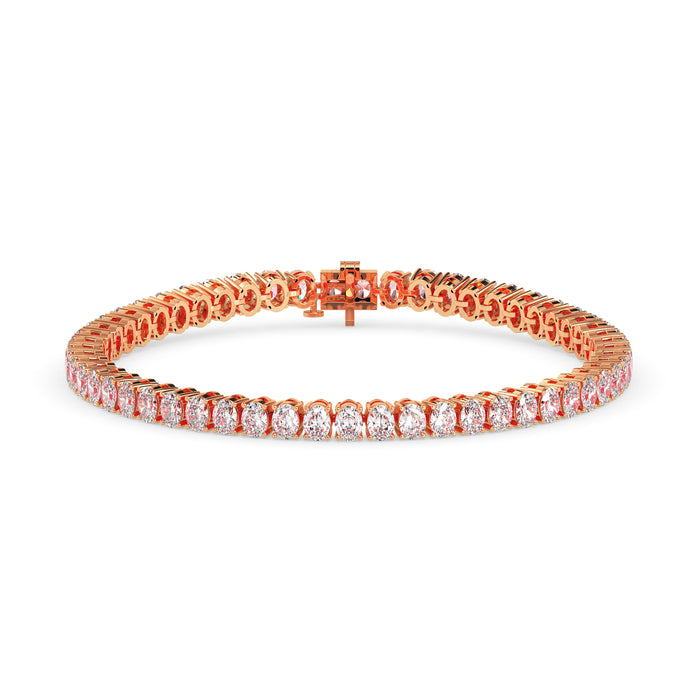 4.03Ct Oval Prong Set Lab-Grown Diamond Gold Tennis Bracelets
