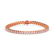 4.03Ct Oval Prong Set Lab-Grown Diamond Gold Tennis Bracelets