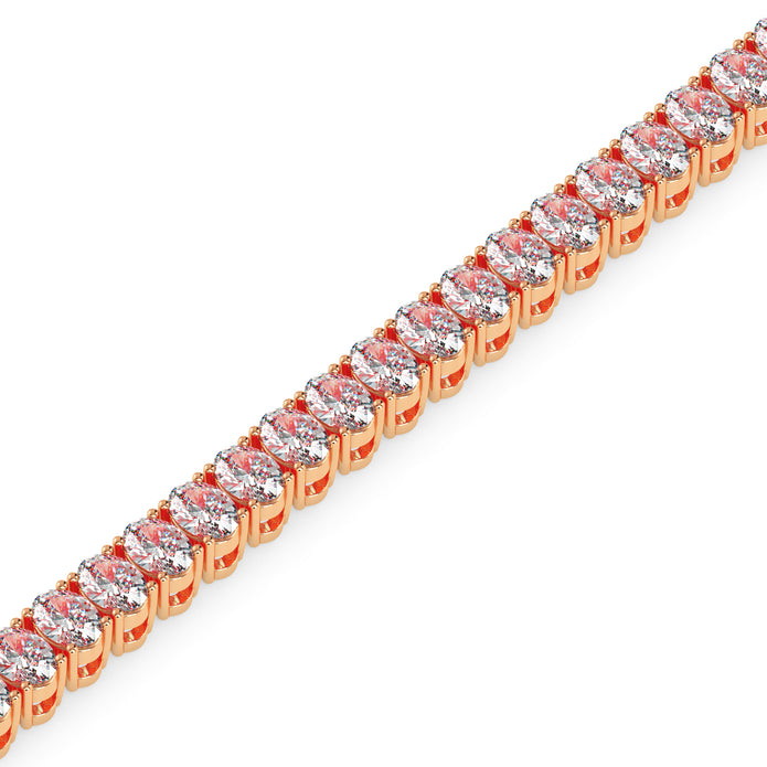 4.03Ct Oval Prong Set Lab-Grown Diamond Gold Tennis Bracelets