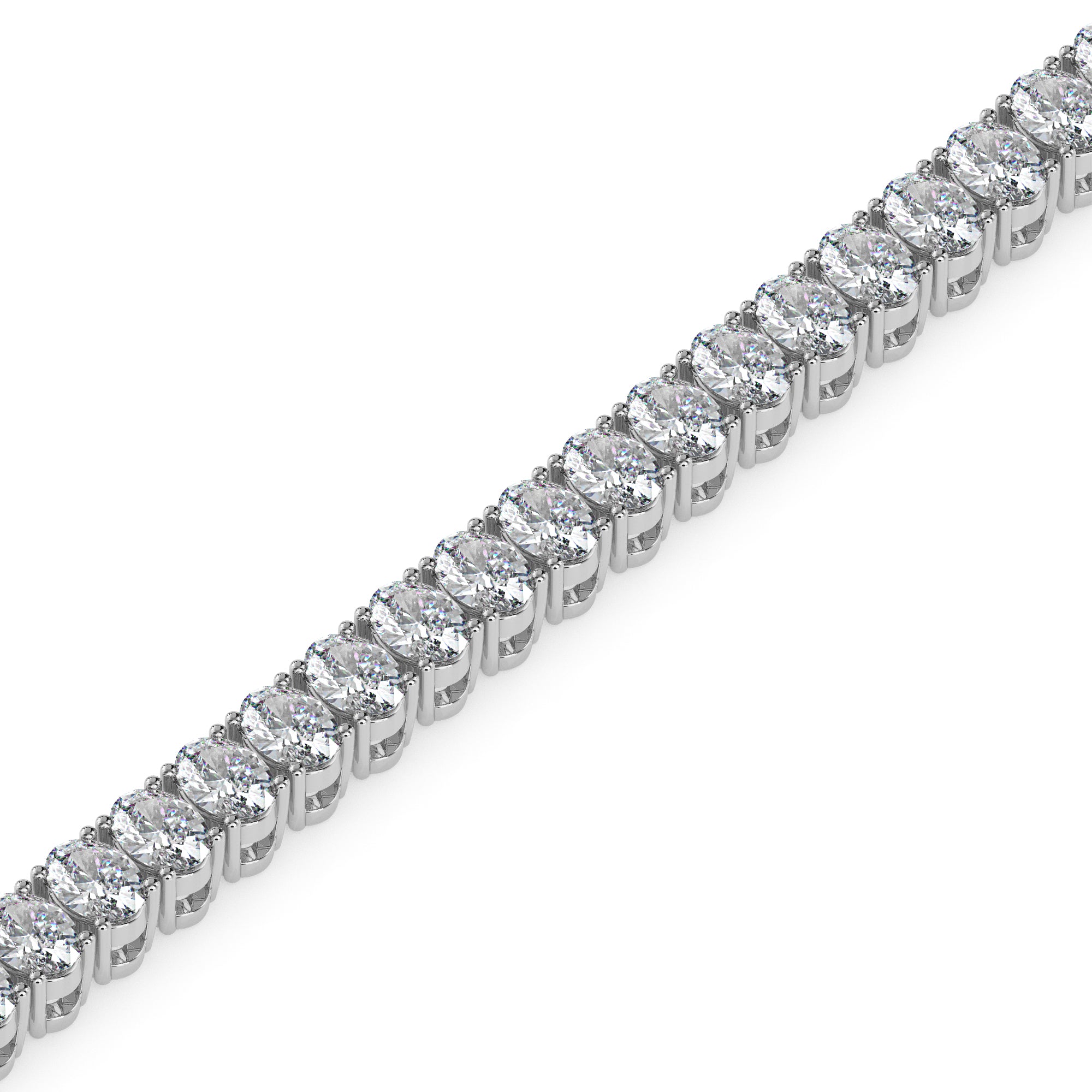 4.03Ct Oval Prong Set Lab-Grown Diamond Gold Tennis Bracelets