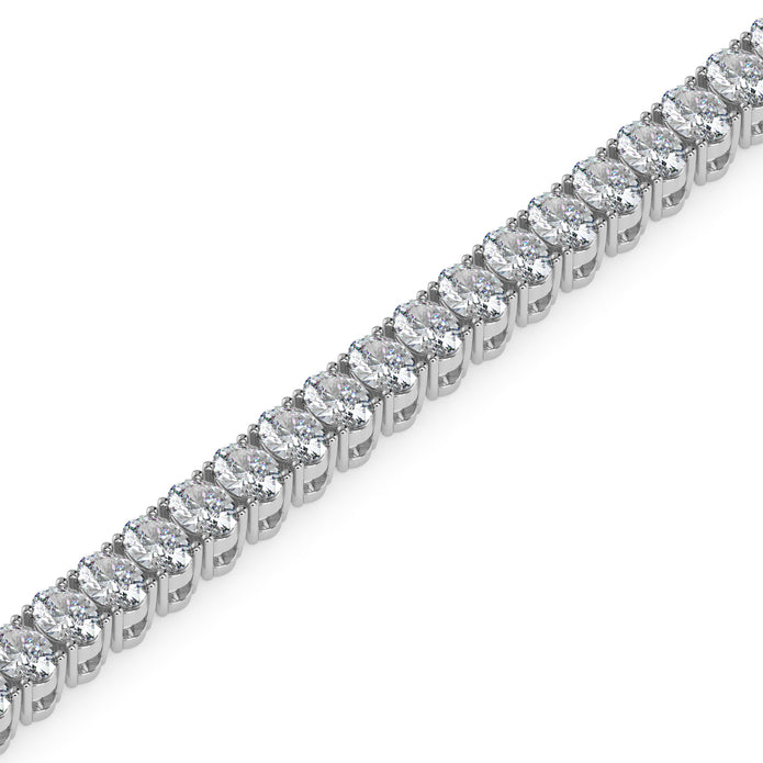 4.03Ct Oval Prong Set Lab-Grown Diamond Gold Tennis Bracelets