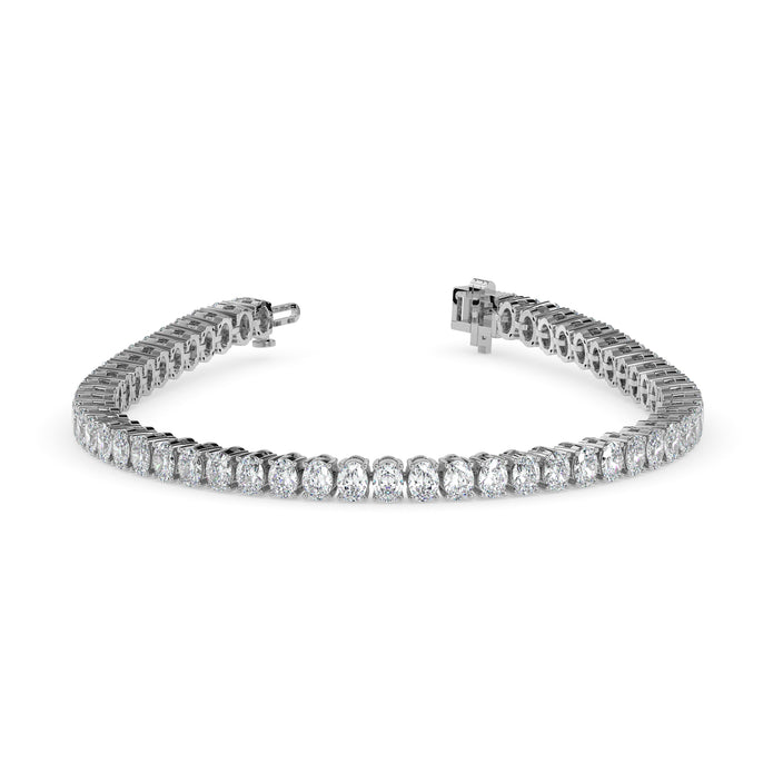 4.03Ct Oval Prong Set Lab-Grown Diamond Gold Tennis Bracelets