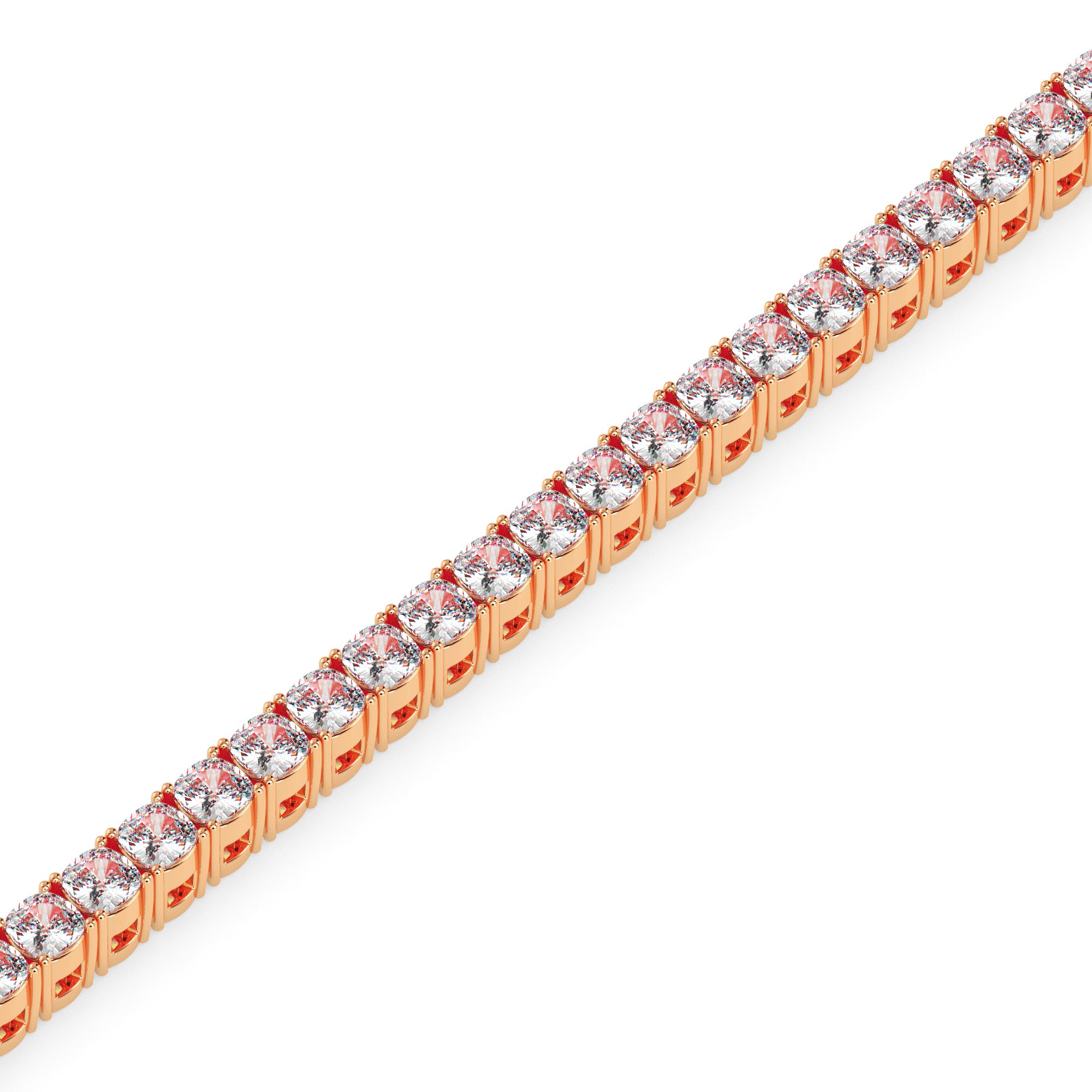 3.89Ct Cushion Prong Set Lab-Grown Diamond Gold Tennis Bracelets