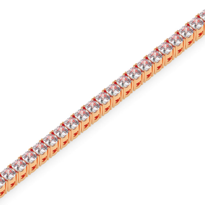 3.89Ct Cushion Prong Set Lab-Grown Diamond Gold Tennis Bracelets