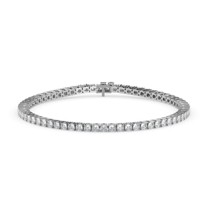 3.89Ct Cushion Prong Set Lab-Grown Diamond Gold Tennis Bracelets