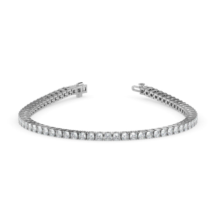 3.89Ct Cushion Prong Set Lab-Grown Diamond Gold Tennis Bracelets